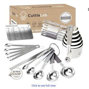 22-Piece Stainless Steel Measuring Cups and Spoons