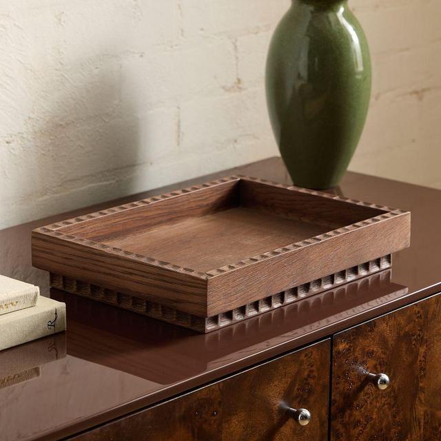 Nadia Wood Tray, Dark Walnut, Oak, 9x12in