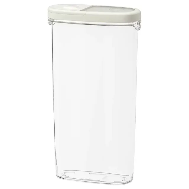 IKEA 365+Dry food jar with lid, clear/white2 qt