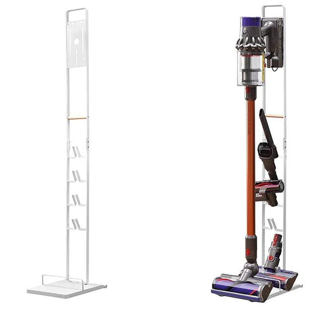 BRIAN & DANY Vacuum Stand for Dyson, Stable Metal Bracket Stand Holder Storage for Dyson V15 V11 V10 V8 V7 V6, White
