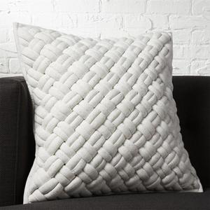 20" jersey interknit ivory pillow with down-alternative insert