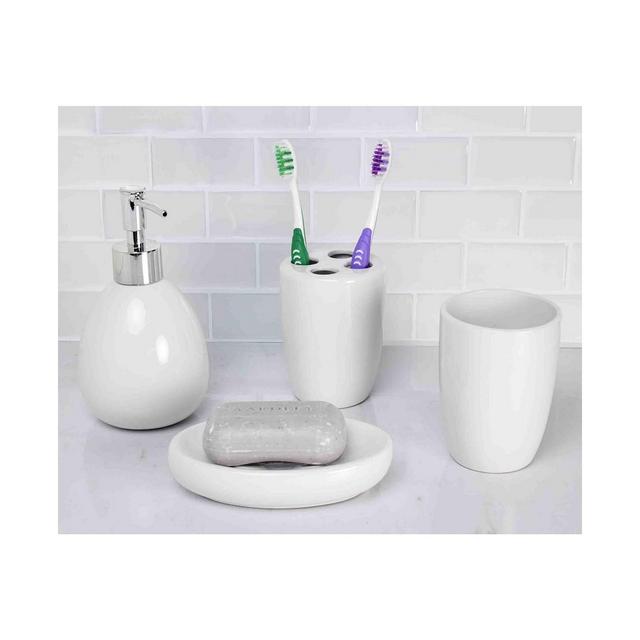 Home Basics Bath Accessory 4 Piece Set
