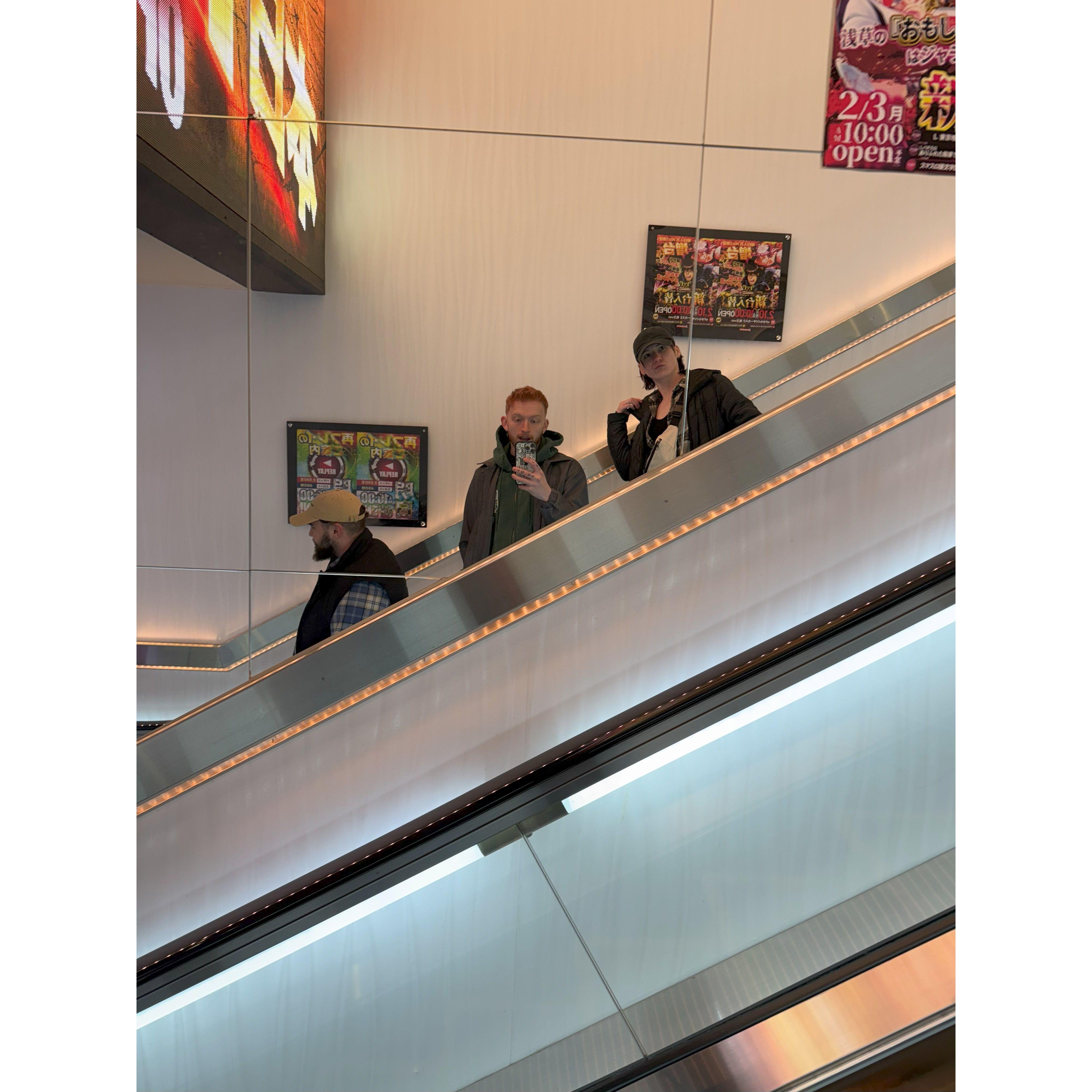 Austin just off to play pachinko, so we joined to monitor his gambling haha!