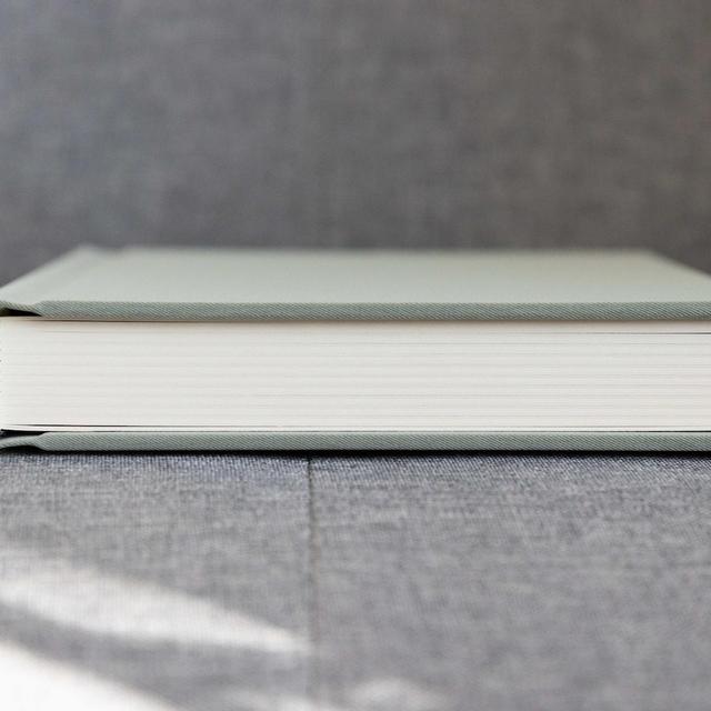 5x7 Sage Linen Bookcloth Slip-In Custom Matted Portrait Photo Album | 10-page (20 photo/prints)