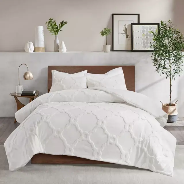 Madison Park Pacey 3-Piece King/California King Duvet Cover Set in White