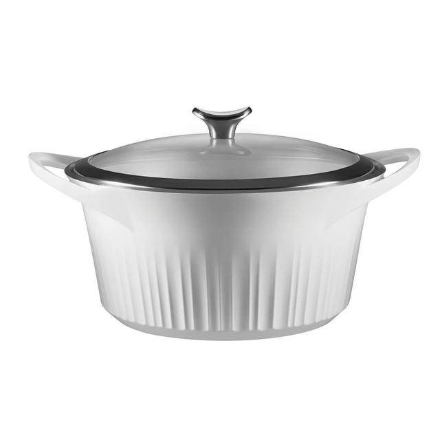 CorningWare 5.5qt Cast Aluminum Dutch Oven with Lid White