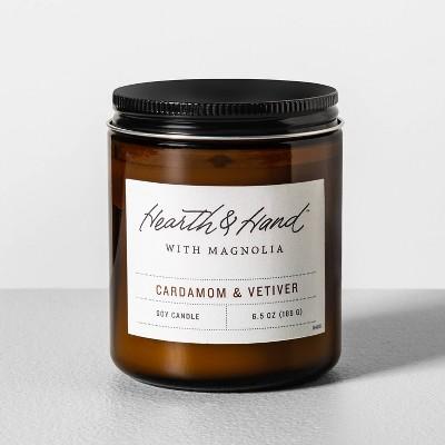 6.5oz Glass Candle Cardamom & Vetiver - Hearth & Hand™ with Magnolia