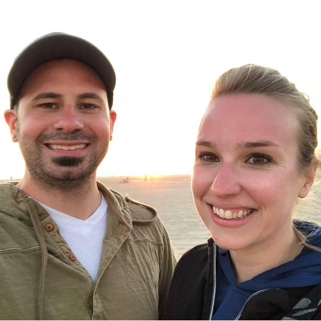 Sunset at Huntington Beach.