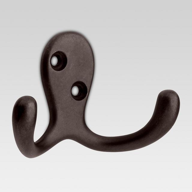 2pk Double Prong Robe Hook in Oil Rubbed Bronze - Threshold™