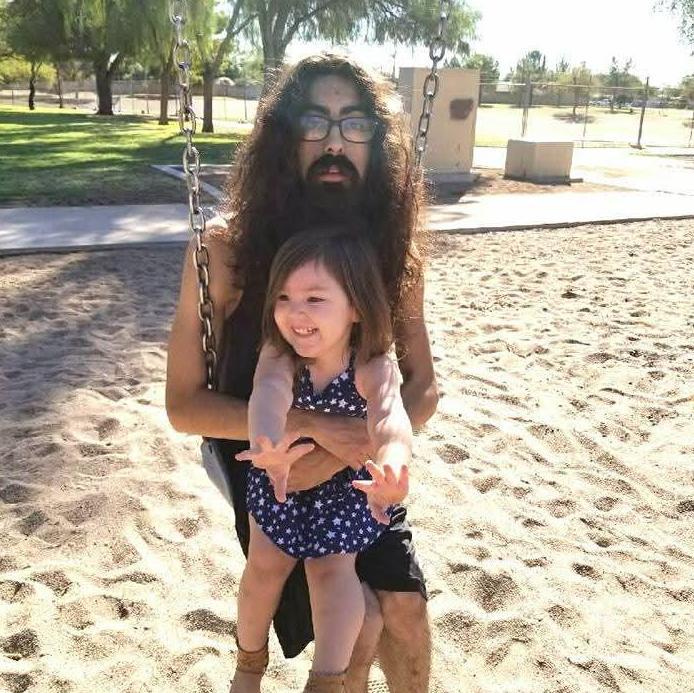 Dad and Olivia at the playground! September 2017.