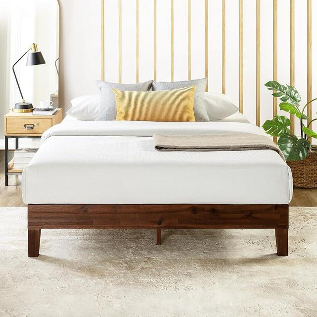 Mellow Naturalista Grand - 12 Inch Solid Wood Platform Bed with Wooden Slats - No Box Spring Needed - Full (Espresso)