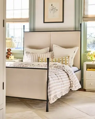 Maeve Cotton Striped Ruffle Printed Duvet Cover