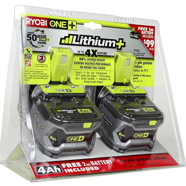 Ryobi 18-Volt ONE+ Lithium-Ion 4.0 Ah High Capacity Battery (2-Pack) P145
