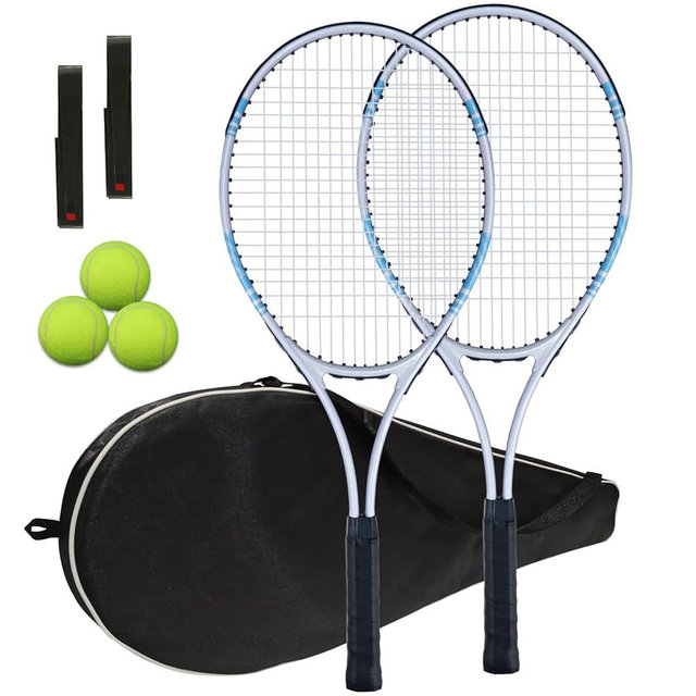 Tennis Rackets 2 Players Recreational for Adult,Lightweight Tennis Racquets for Beginner Student Training,Tennis Racket Set with Carrying Cover Bag,Grip Tapes,Tennis Balls