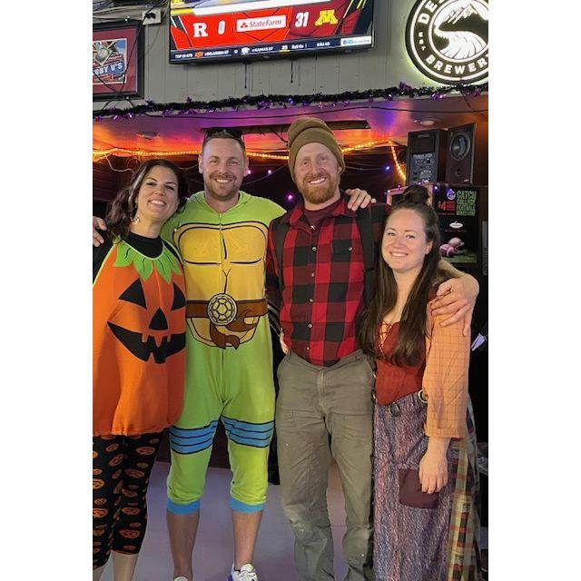 Only ones dressed up for Halloween at the Gopher game... and now at one of our faves, The Otter