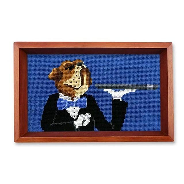 Doggy Butler Needlepoint Valet Tray by Smathers & Branson