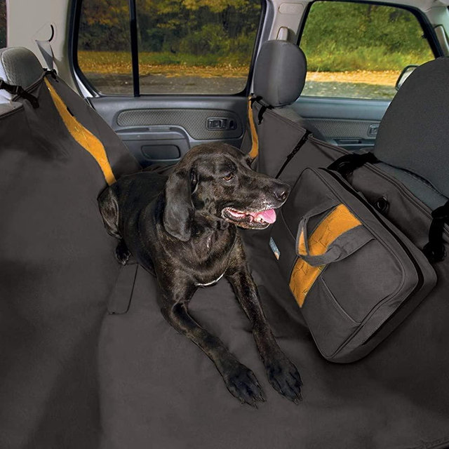 Kurgo Dog Hammock Car Seat Cover for Pets | Pet Seat Cover | Car Hammocks for Dogs | Water-Resistant | Wander | Heather | Journey | Half | Coast to Coast | Cars, Trucks, SUVs | Black | Grey | Khaki