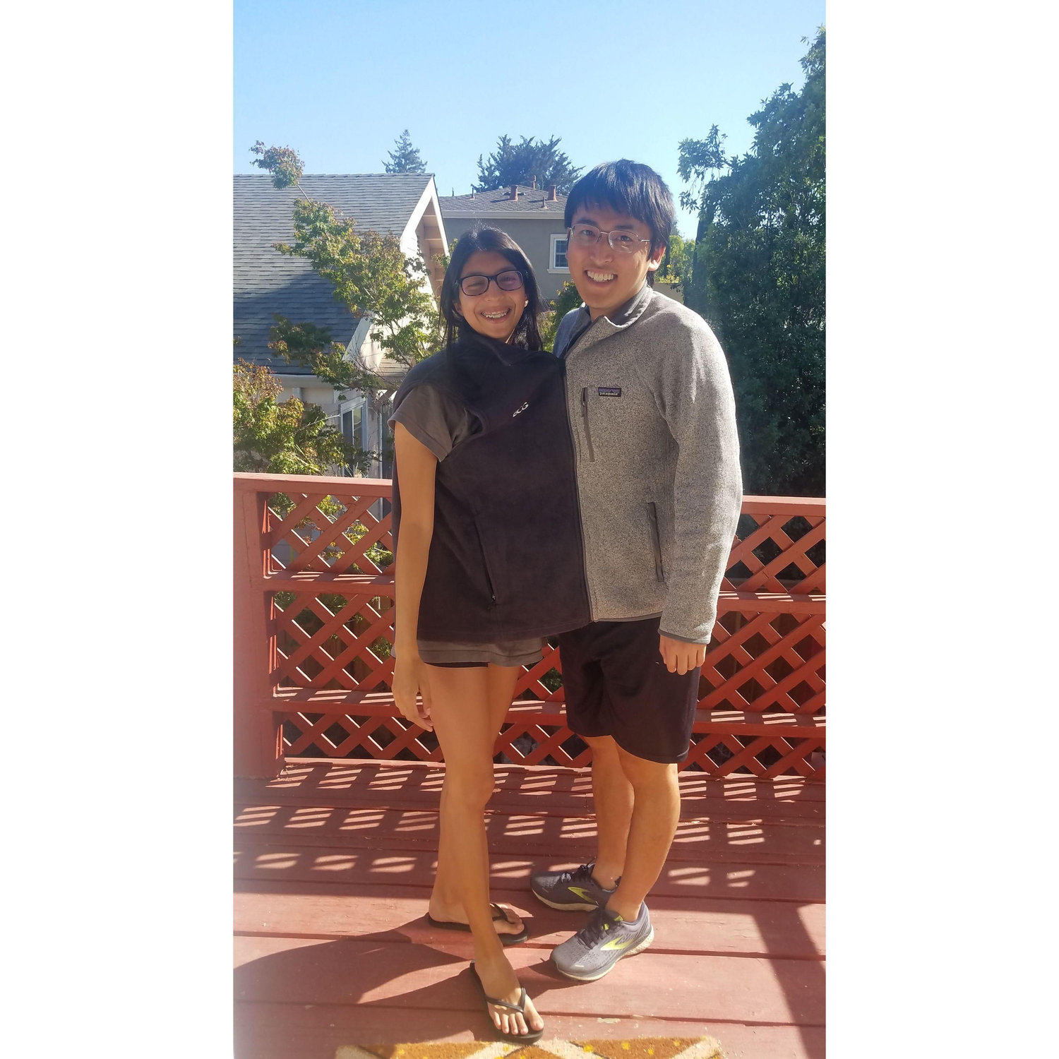 Our patent pending invention- the couple's jacket!