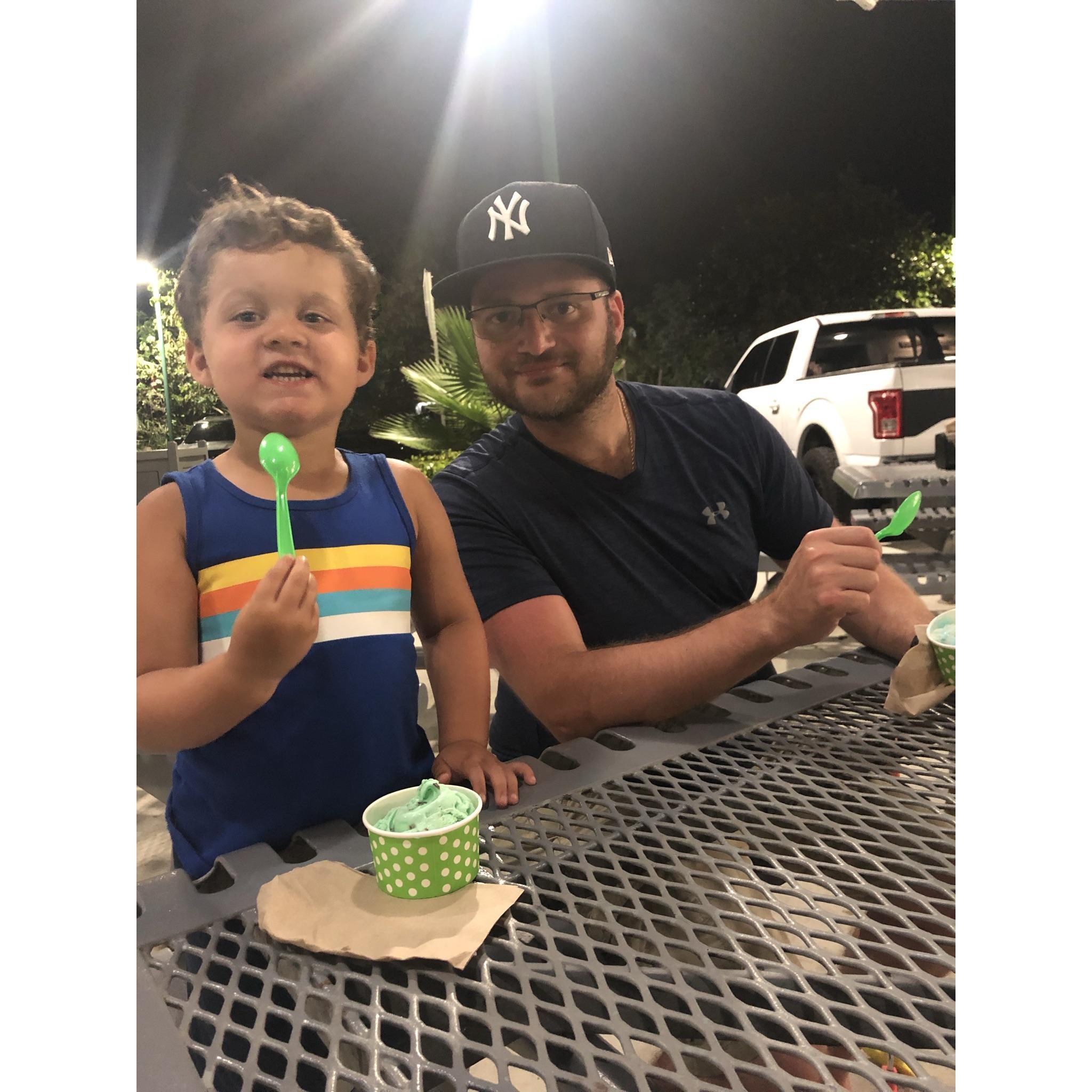 Post-golf ice cream with Dad!