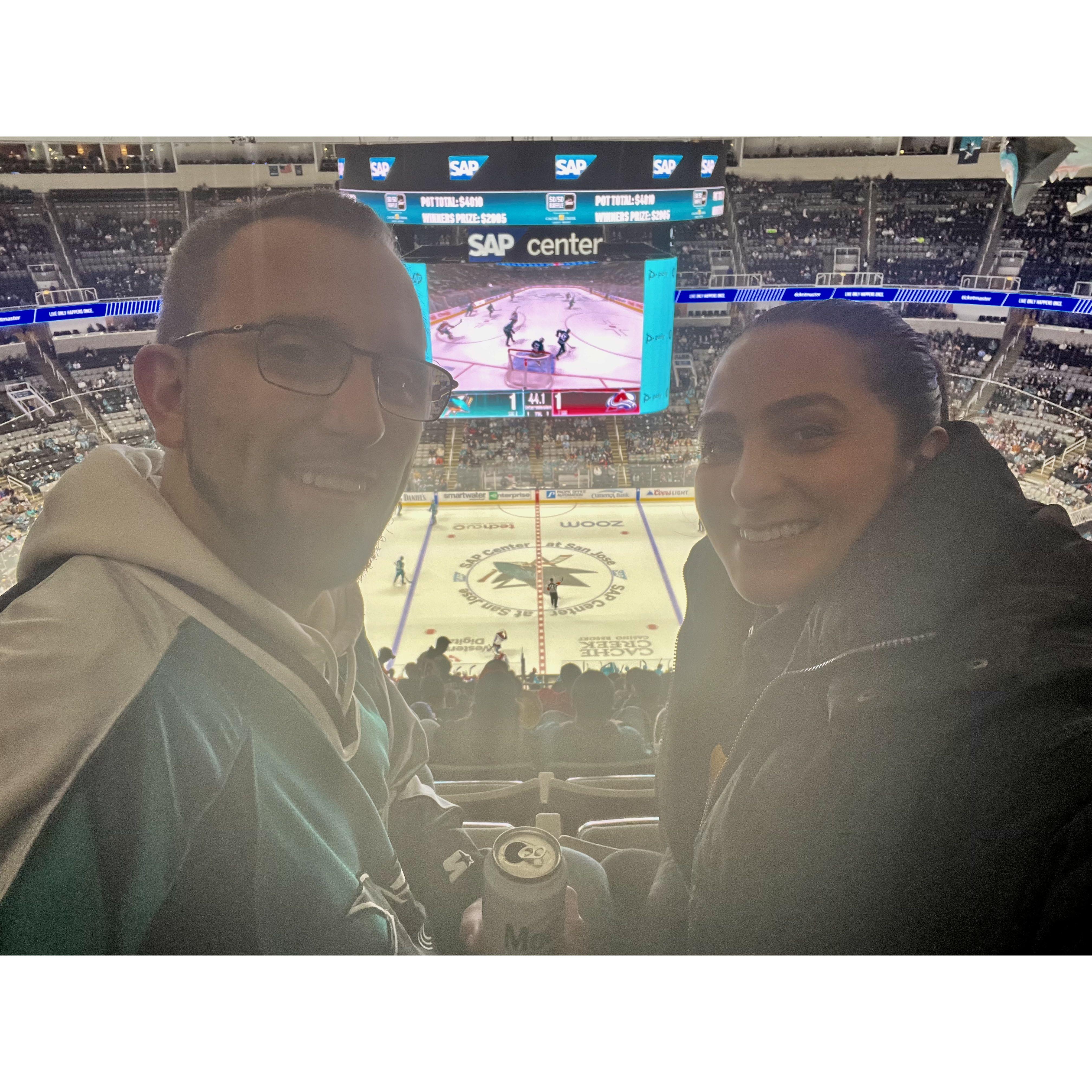 Our first Sharks game together!