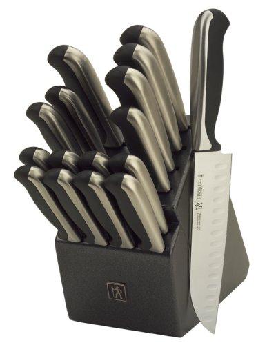 HENCKELS Everedge Plus Knife Block Set, 17 Piece, Black