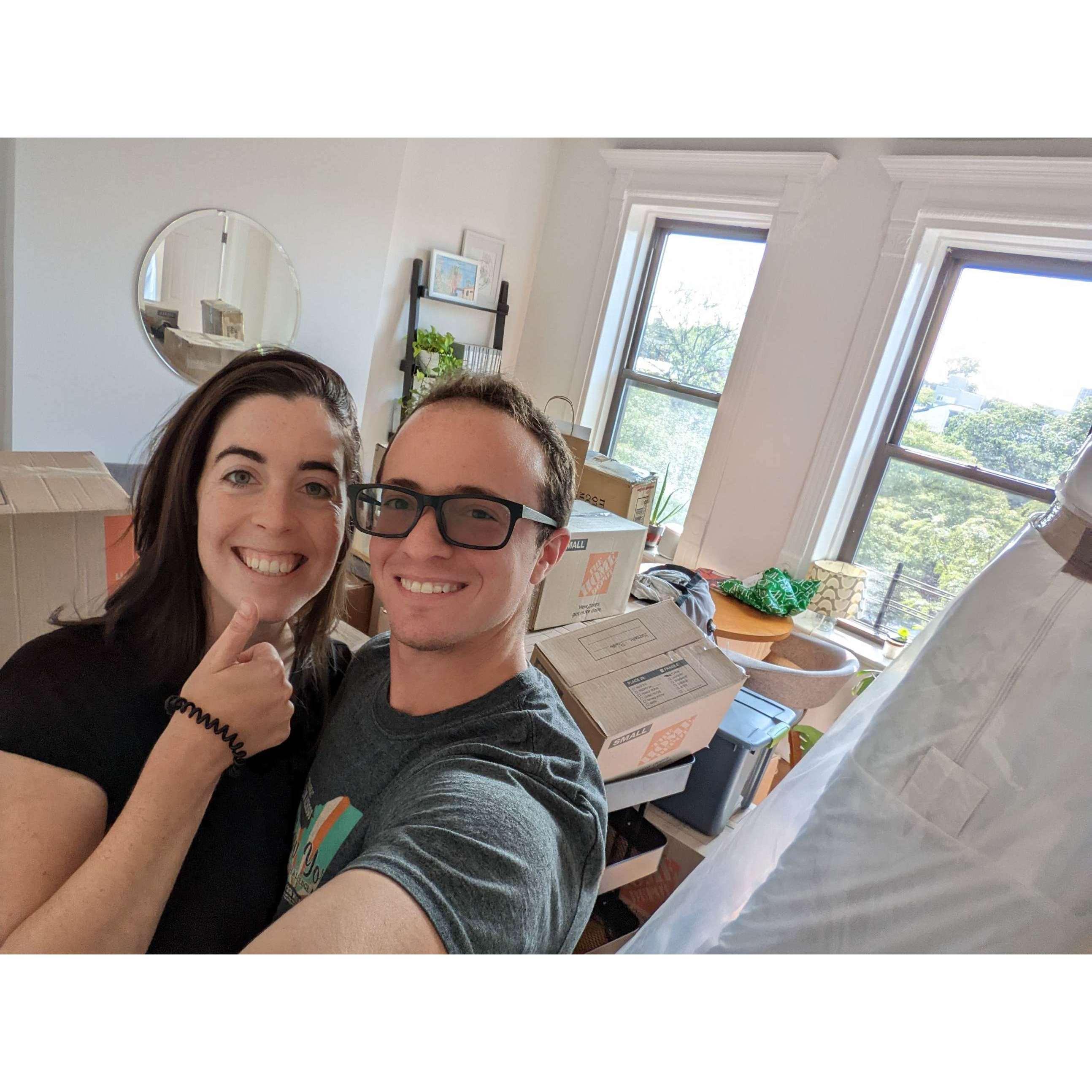 Moving day! Beck, Holden, and a bunch of boxes moved from Manhattan to Brooklyn in September 2022
