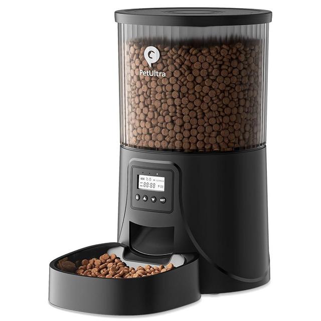 PETULTRA Automatic Cat Feeder: 4L Timed Auto Cat Feeder- Dry Cat Food Dispenser Programmable Control 1-6 Meals for Cats and Small Medium Dogs| Dual Power Supply with Desiccant Bag| Detachable Washable