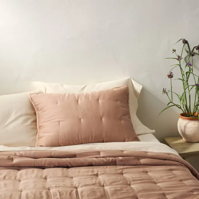 Standard Rayon from Bamboo Quilt Pillow Sham Adobe Clay - Casaluna™