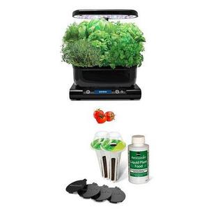 AeroGarden Harvest, Black with Gourmet Herb Seed Pod Kit and Red Heirloom Cherry Tomato Seed Pod Kit (6-Pod)