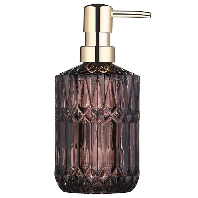 YunNasi Liquid Soap Dispenser Glass Soap Dispenser Made of Glass for Dish Detergent, Shampoo Lotion, Bathroom Countertop, Kitchen, Laundry Room (Dark Gray)