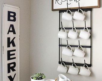 Wood Mug Rack