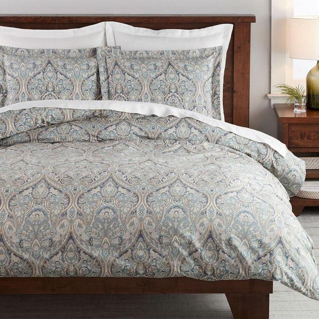 Mackenna Paisley Percale Duvet, Full/Queen, Blue Multi