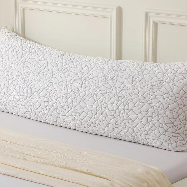 KUSNUG Shredded Memory Foam Full Body Pillow - Cooling Removable Bamboo Rayon Cover + Extra Gel Foam, Soft-Firm Adjustable for Adults, Oeko & CertiPUR-US Standard, 20x54 Inch, 1 Pack