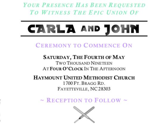 The Wedding Website of Carla Burke and John McKethan