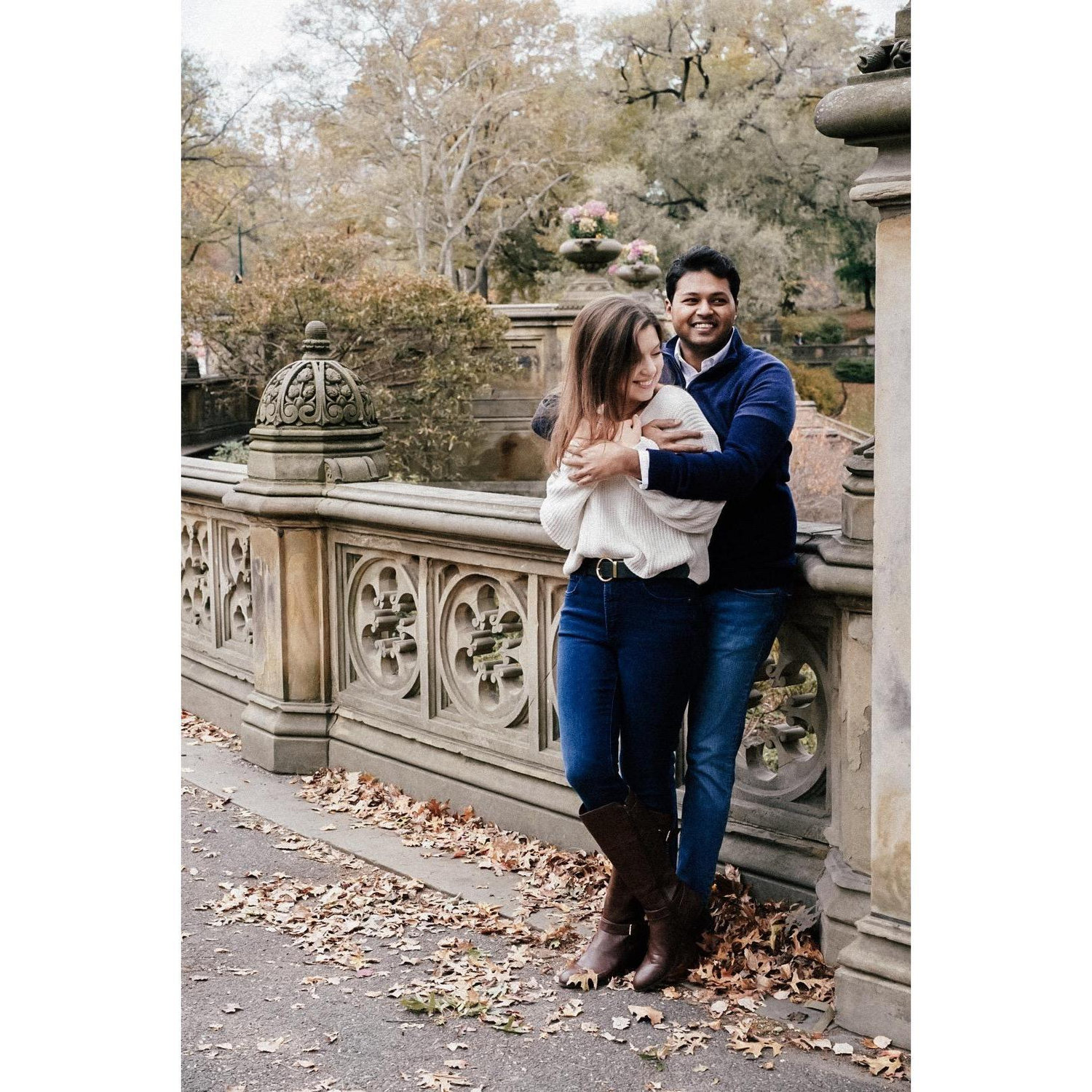 Engagement photo in Central Park, November 2019