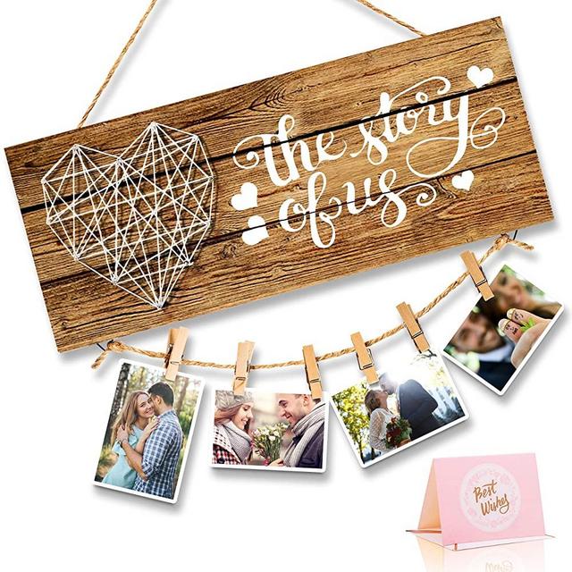 Couples Gifts Photo Holder Girlfriend Gifts - Bride and Groom Gifts Wedding Gifts for Wedding and Engagement - Engaged Present for Fiancé and Fiancee - Engagement Gifts for Newly Engaged Couples