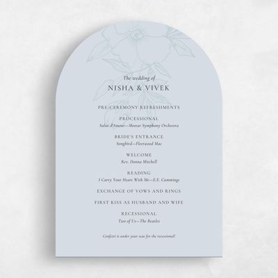 Blue Arch Wedding Program - Cardinell