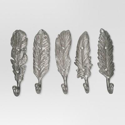 Feather Hooks set of 5 - Silver - Threshold™