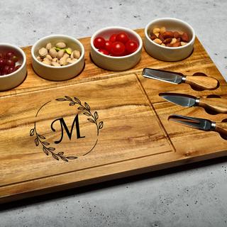 8-Piece Engraved Charcuterie Board & Tool Set