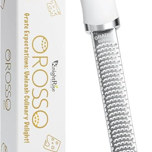 OROSSO Grater, Lemon Zester Cheese Grater, Cheese Shavings, Parme Cheese, Ginger, Garlic, Zester Grater (white)