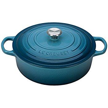 Le Creuset Signature Enameled Cast-Iron 7-1/4-Quart Round French (Dutch) Oven, Marine
