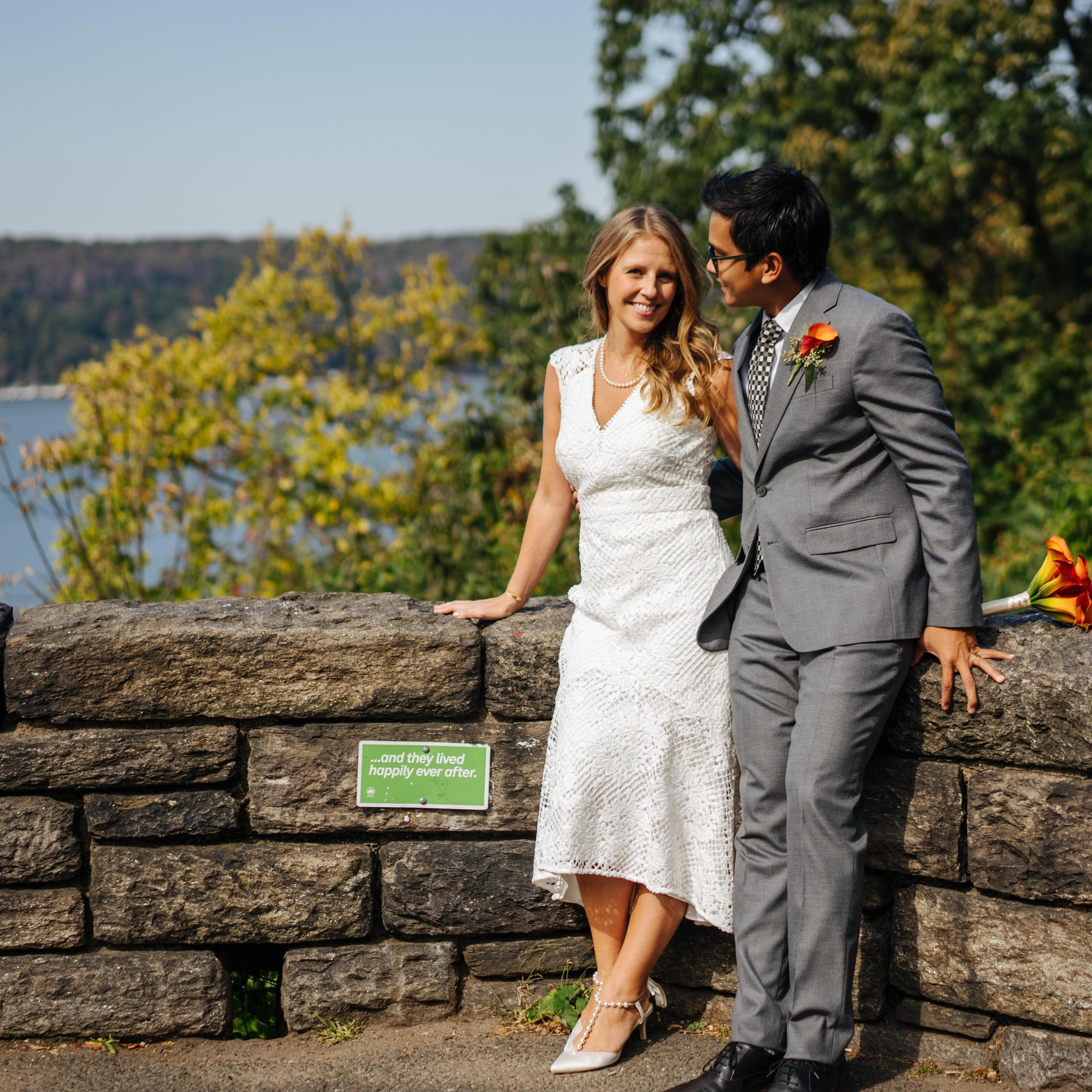 "...and they lived happily ever after.", overlooking the Hudson & the Pallisades.