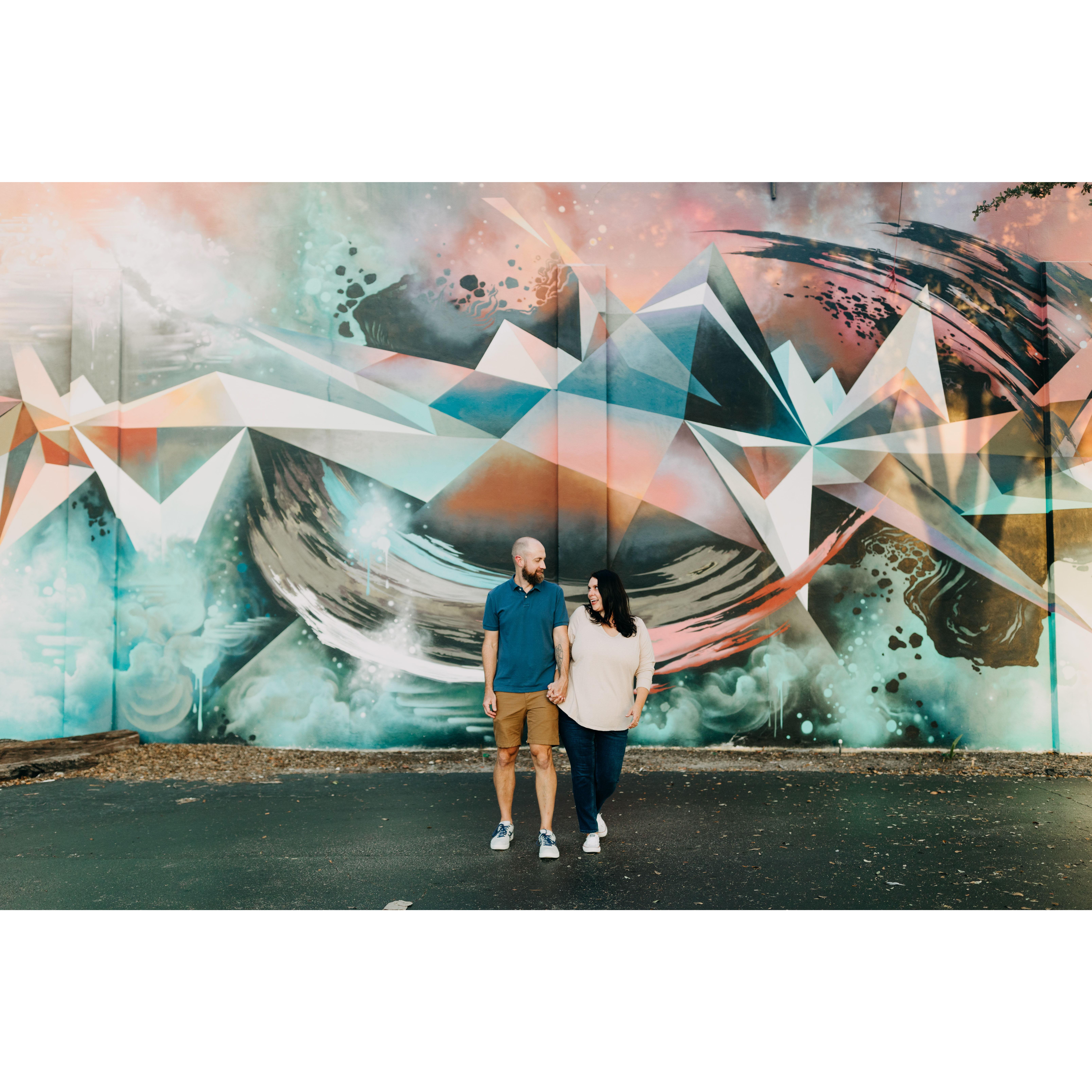 We convinced our photographer to capture us in front of, wait for it, a bunch of murals