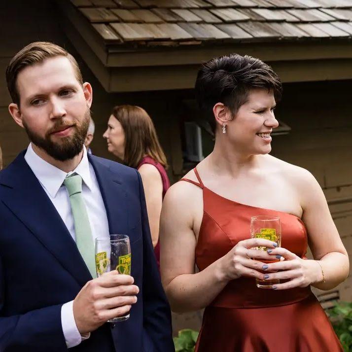 Looking like secret agents at Haley and Jon's wedding