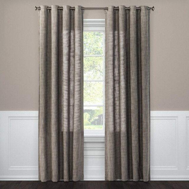 Textured Weave Window Curtain Panel Gray (54"x95")- Threshold™