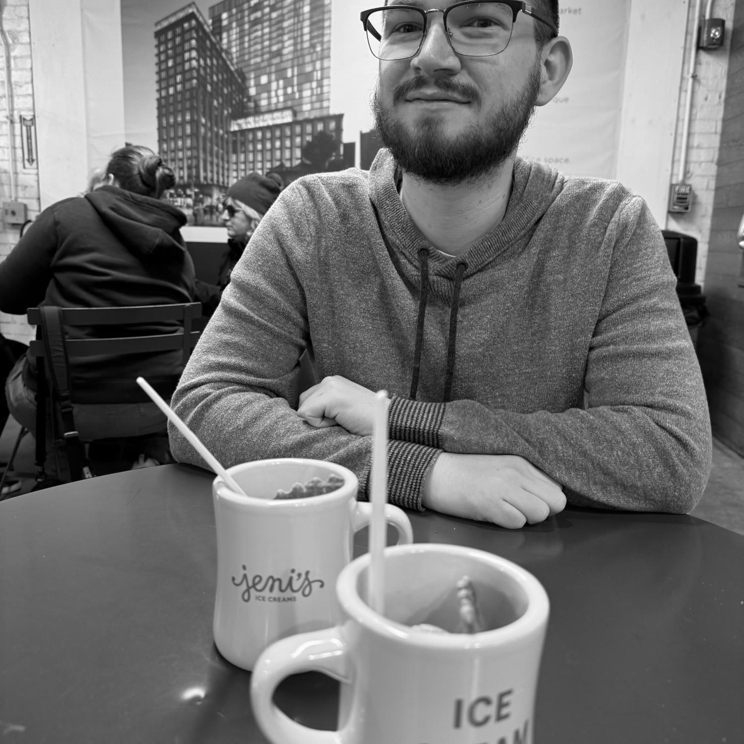 One of our first dates at North Market. Millie took Dave to Jenis to get ice cream for breakfast.