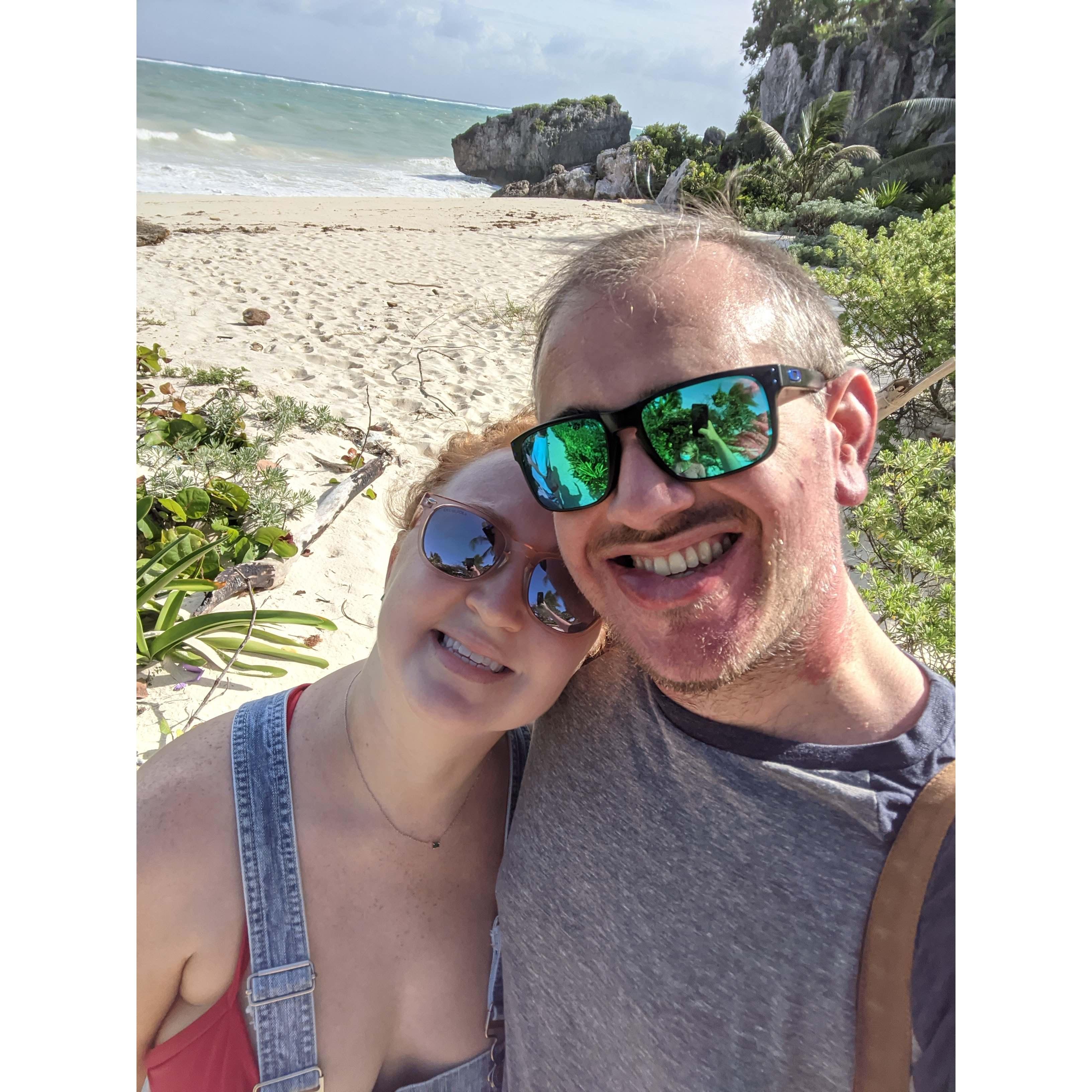Nikki's first trip out of the country! Near Tulum, Mexico