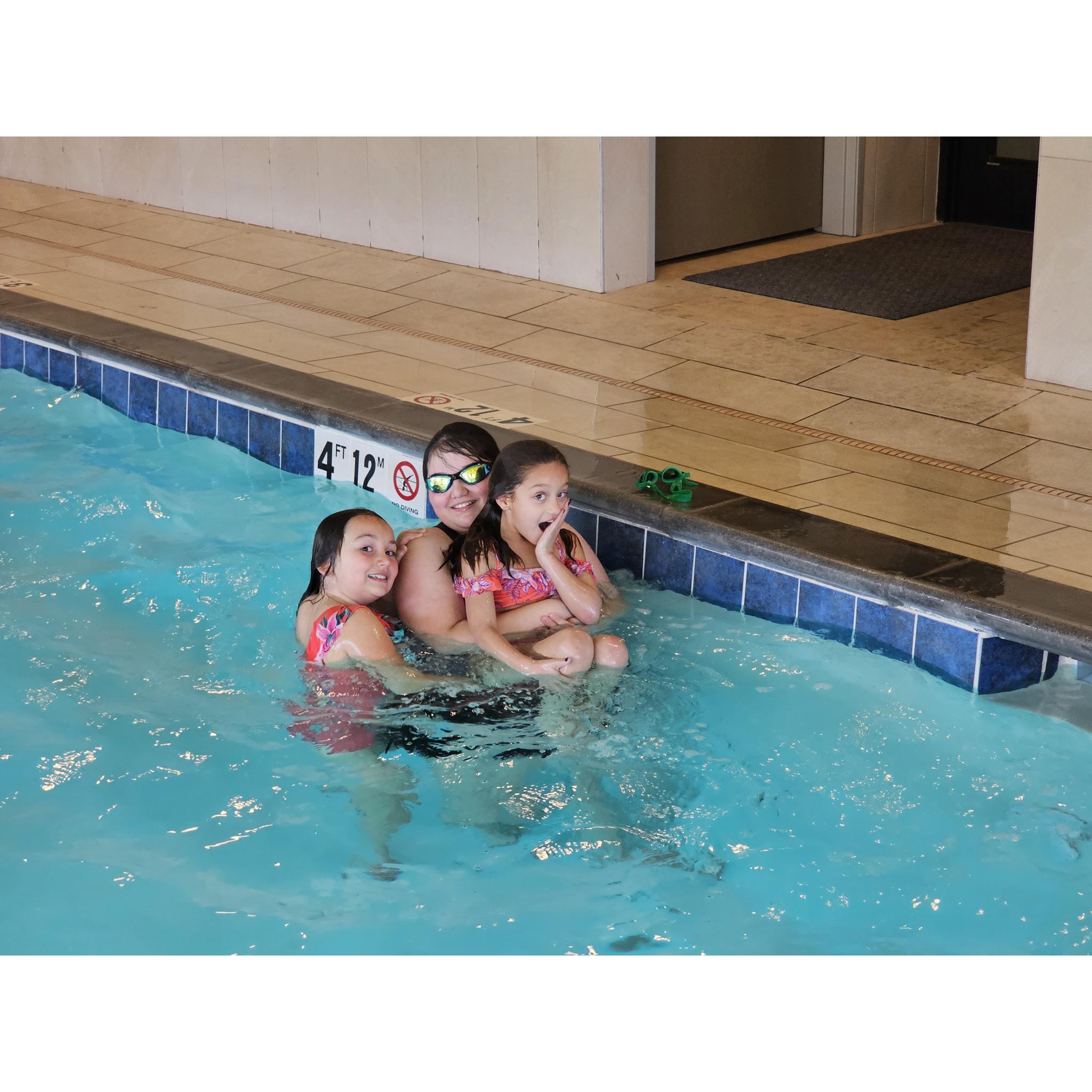 Hanging out in the pool.