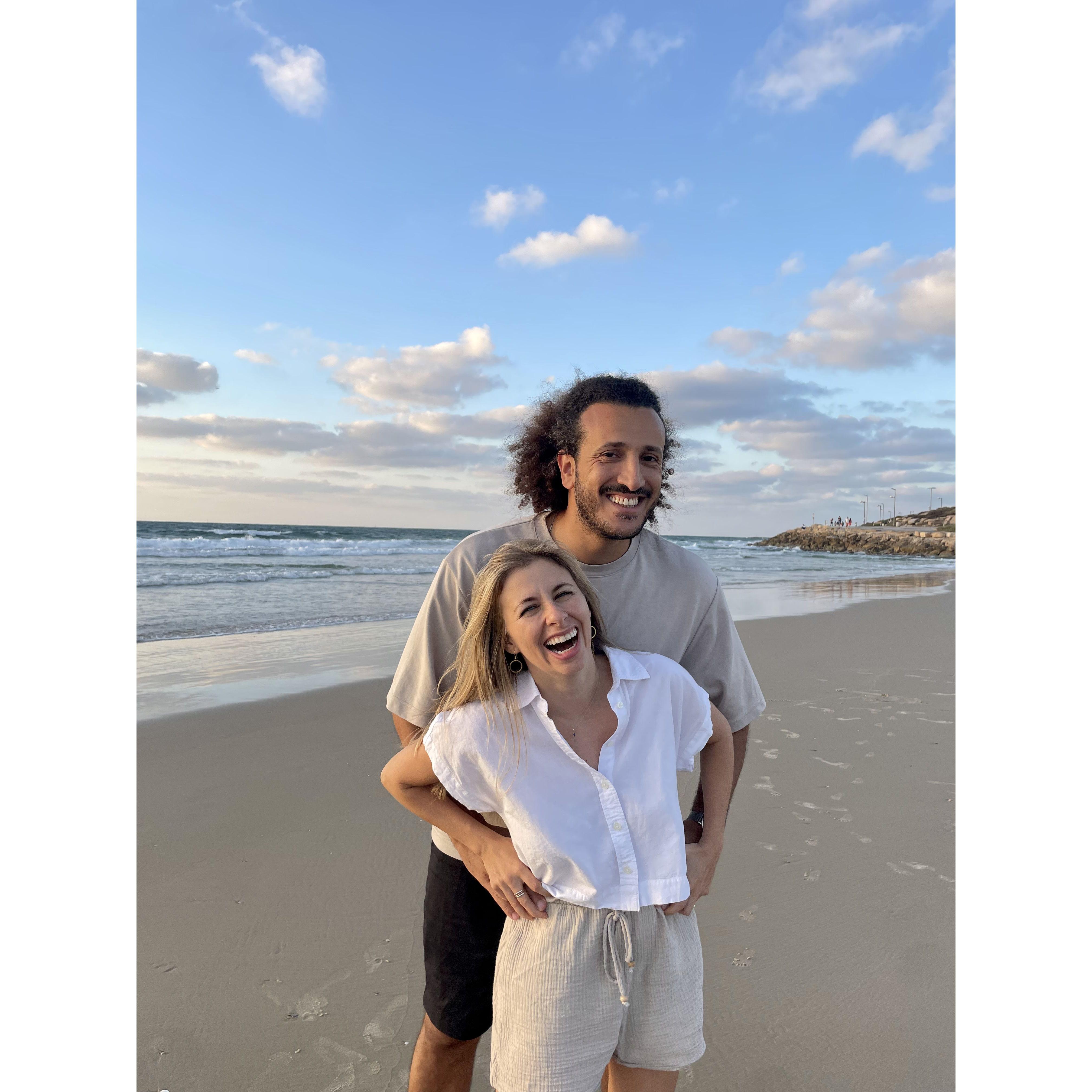 Aviel had just picked Sarah up!