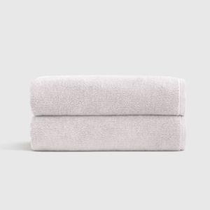 Turkish Ribbed Quick Dry Bath Towel (Set of 2) - Silver